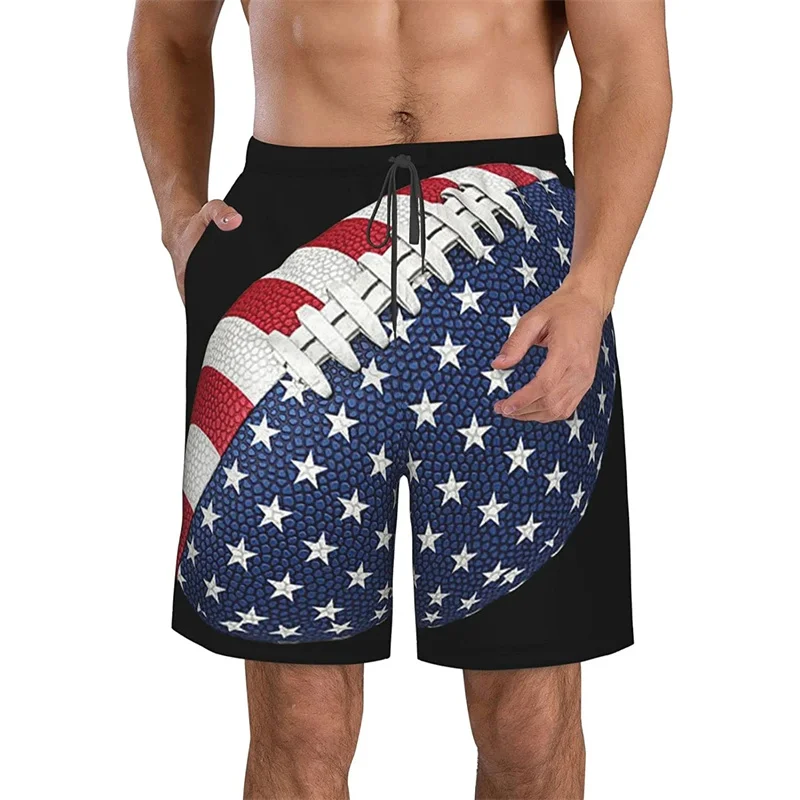 

Football Pattern Beach Shorts For Men Children Summer Holiday Shorts Sports 3d Printed American Football Surfing Swimming Shorts