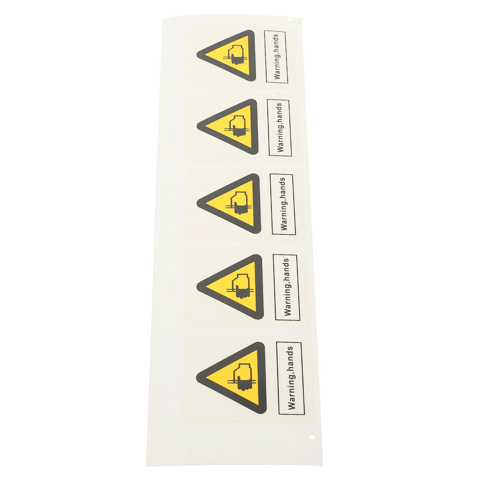 5Pcs Hand Crushing Warning Stickers Heavy Duty PP Material Easy Stick No Fall Reliable Workplace Safety Decals Machine Equipment