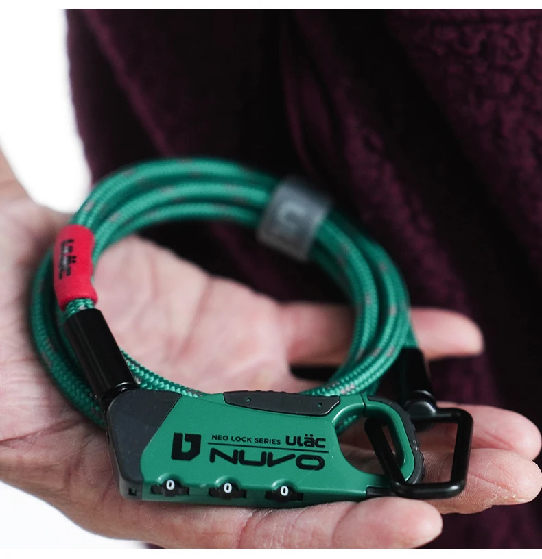 ULAC Fahrradschloss Nuvo Lock mit Dreistelliger Zahlencode-Kombination, Multifunktionales Diebstahlsicherungs-Kabelschloss aus UHMWPE-Geflechtmaterial – Detail 12