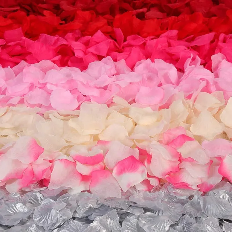 Lots Artificial Fake Rose Petals Red Roses Petal Flowers for Romantic Wedding Party Valentines Day Decoration Supplies Wholesale