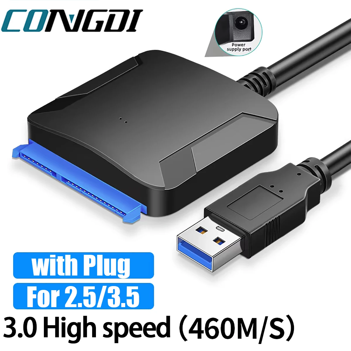 

USB 3.0 к SATA 2,5/3,5-дюймовый адаптер жесткого диска SSD HDD для портативного настольного компьютера Адаптер расширения жесткого диска Sata к USB