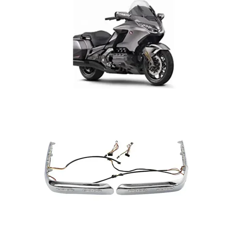 Saddlebag Trims With LED Lights For Honda Gold Wing GL1800 2001-2011 Clear/Red/Smoke Lens Motorcycle