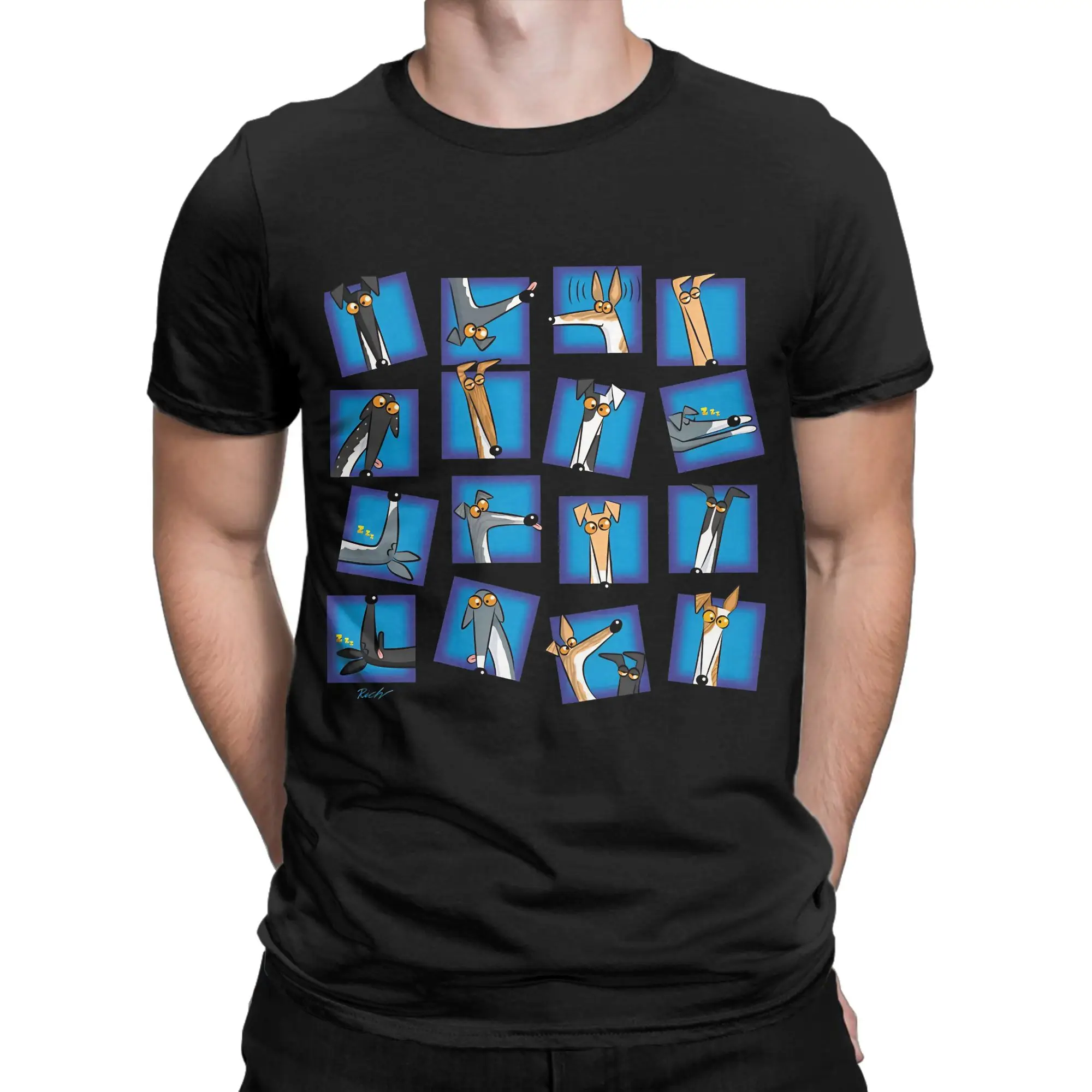 Heads Up assorted items Funny Graphic 100% Cotton T-Shirt whippet Tees Tops For Men