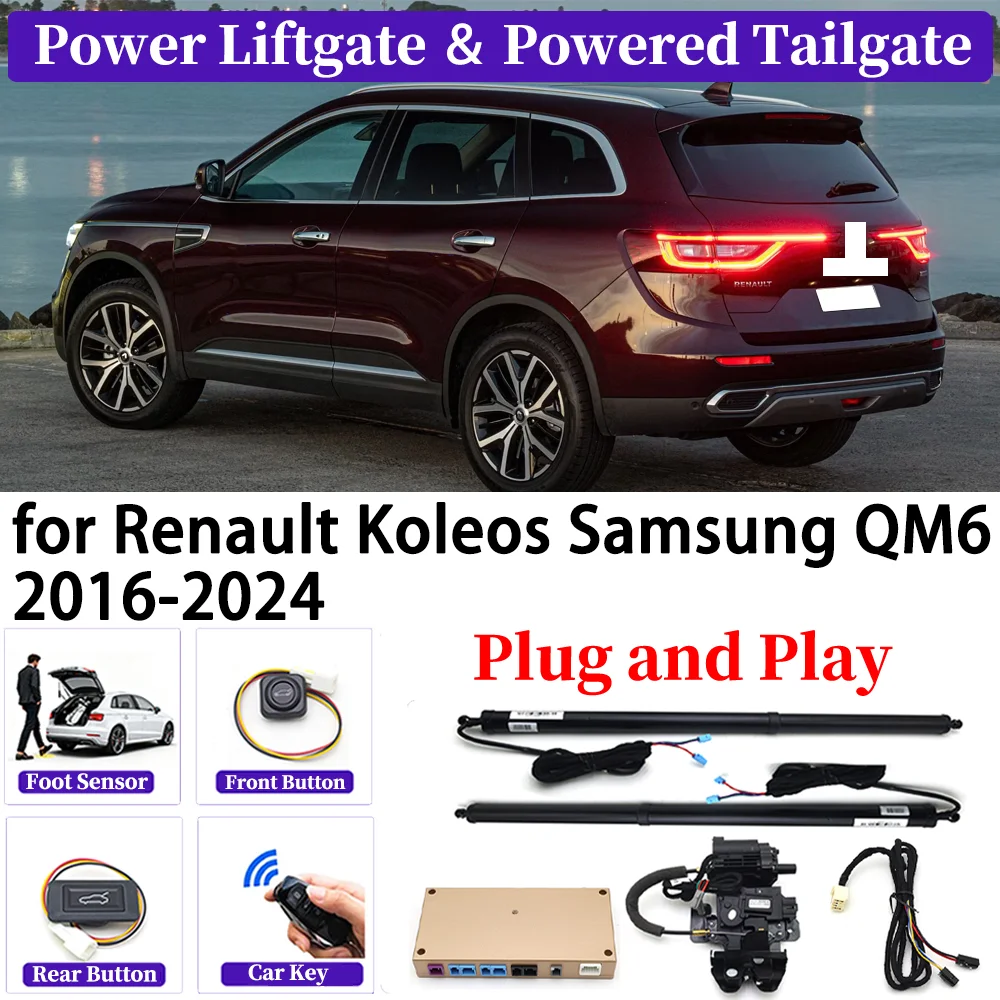 

ZJCGO for Renault Koleos Samsung QM6 2016-2024 OEM Upgrade Car Automatic Power Liftgate Kit Smart Auto Electric Tailgate System