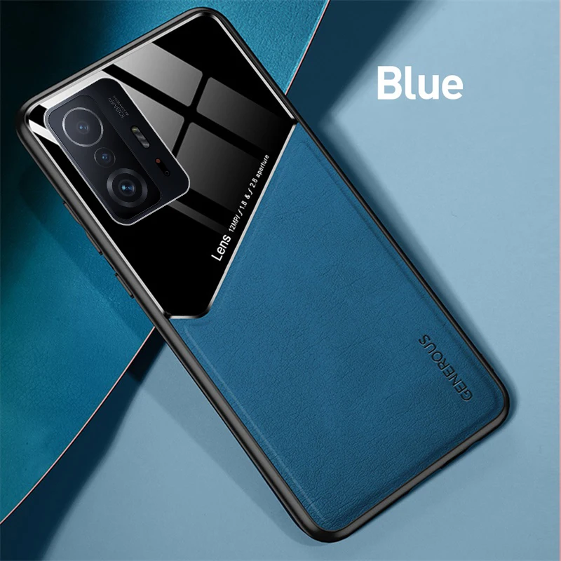 xiomi 11t pro case leather texture car magnetic holder cover for xiaomi 11t mi11t mi 11 t pro xiaomi11t soft frame protect coque