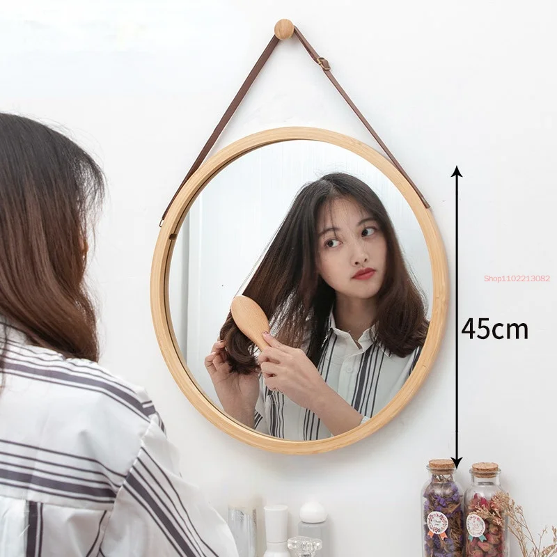 

Nordic Bath Mirror Hotel Bathroom Hallway Wall Decoration Hanger Frame Toilet Dressing Mirrors Decor