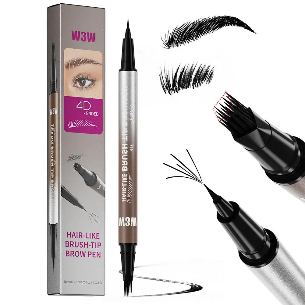 NIEUW Haarachtige wenkbrauwpotlood 4D Micro-Sculpting Dual-Ended Wenkbrauwpotlood en Eyeliner Langdurige vloeibare wenkbrauwpen zoals echt