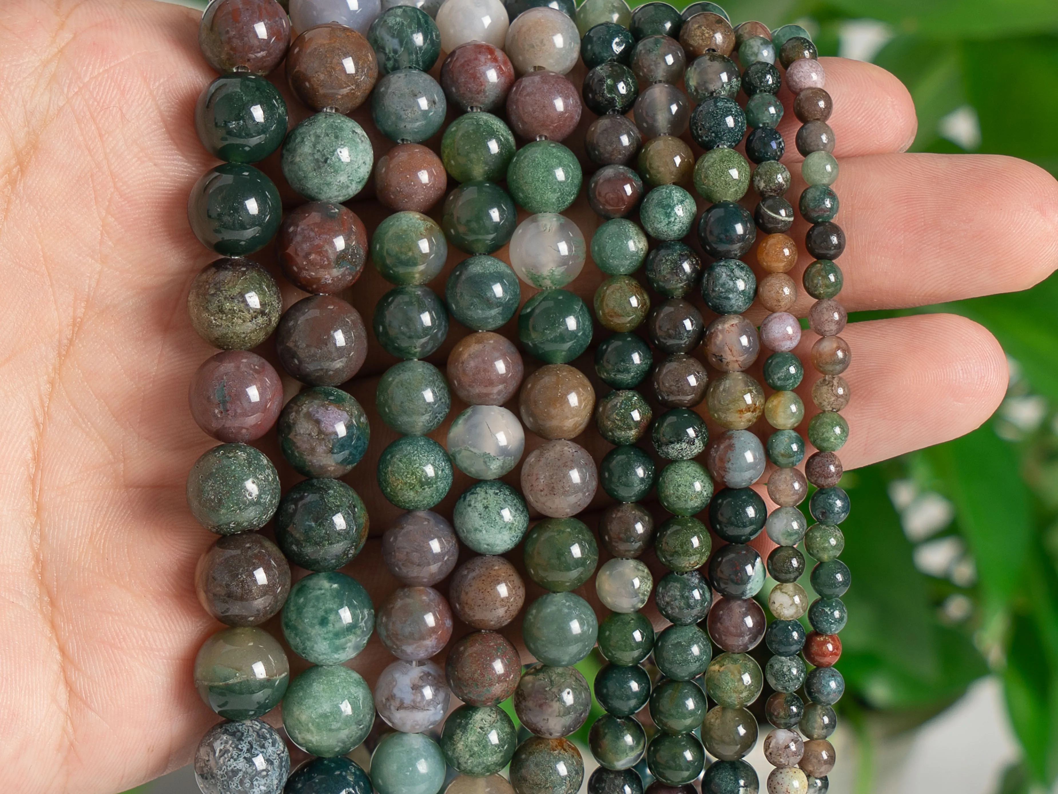 New Indian Agate Beads Grade Genuine Natural Gemstone Full Strand Round Loose Beads 4/6/8/10/12MM for DIY Hand Jewelry Clothing