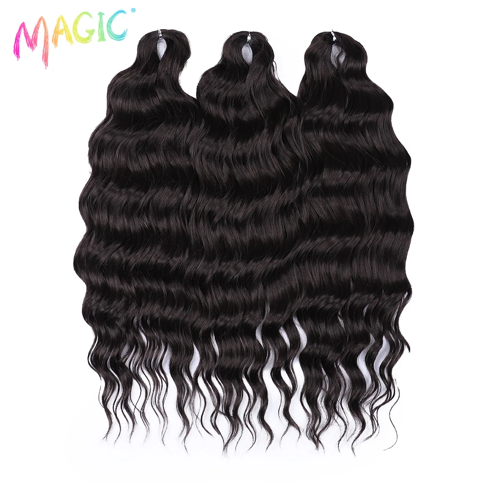 Magic Hair Synthetic Loose Deep Wave Braiding Hair Extensions 24 Inch Water Wave Braid Hair Ombre Blonde Twist Crochet Curly Hai