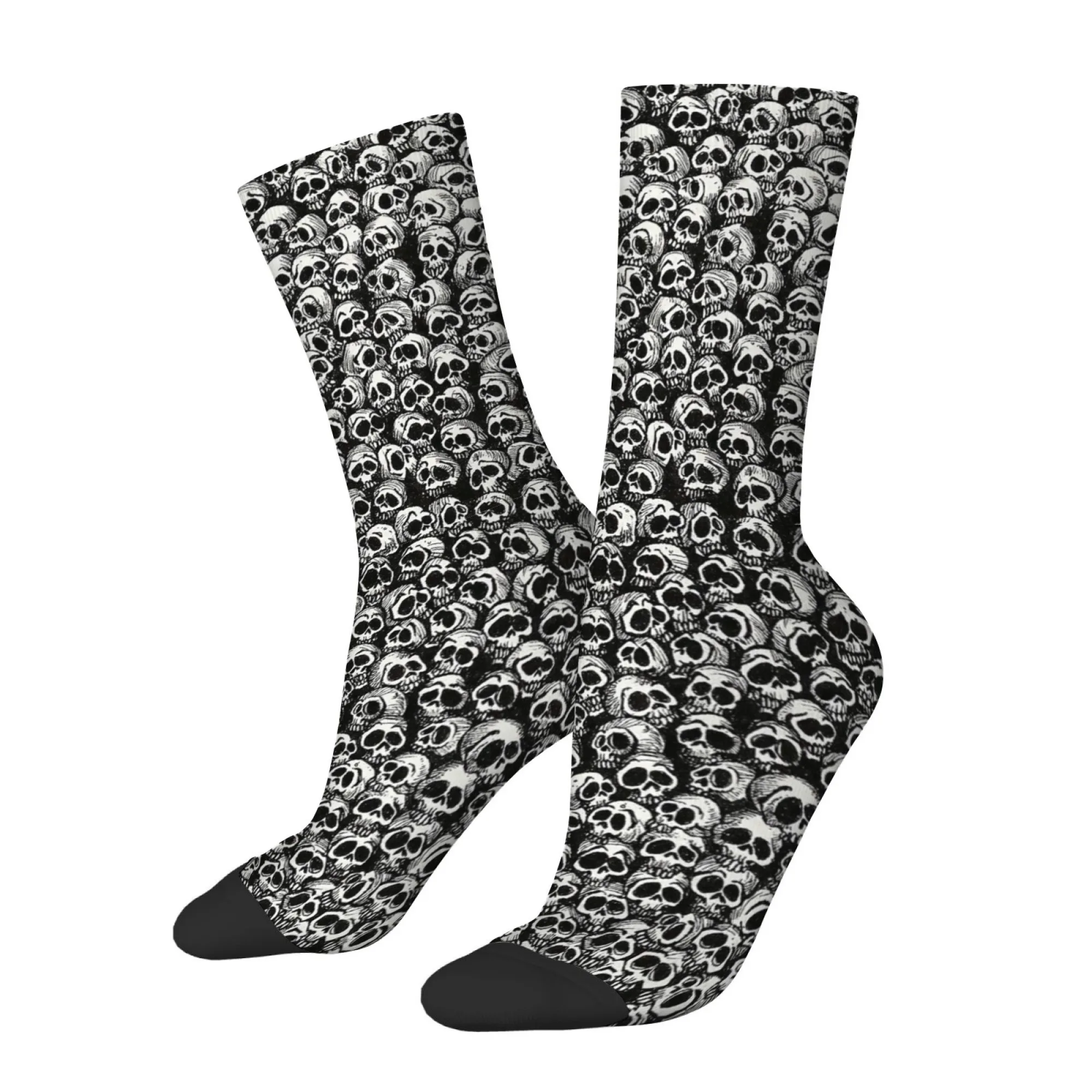 Dark Skull Socks Soft Comfortable Snug Fitting Men's Socks Outdoor Sports Cycling Wild Funny Novel Harajuku Compression Socks