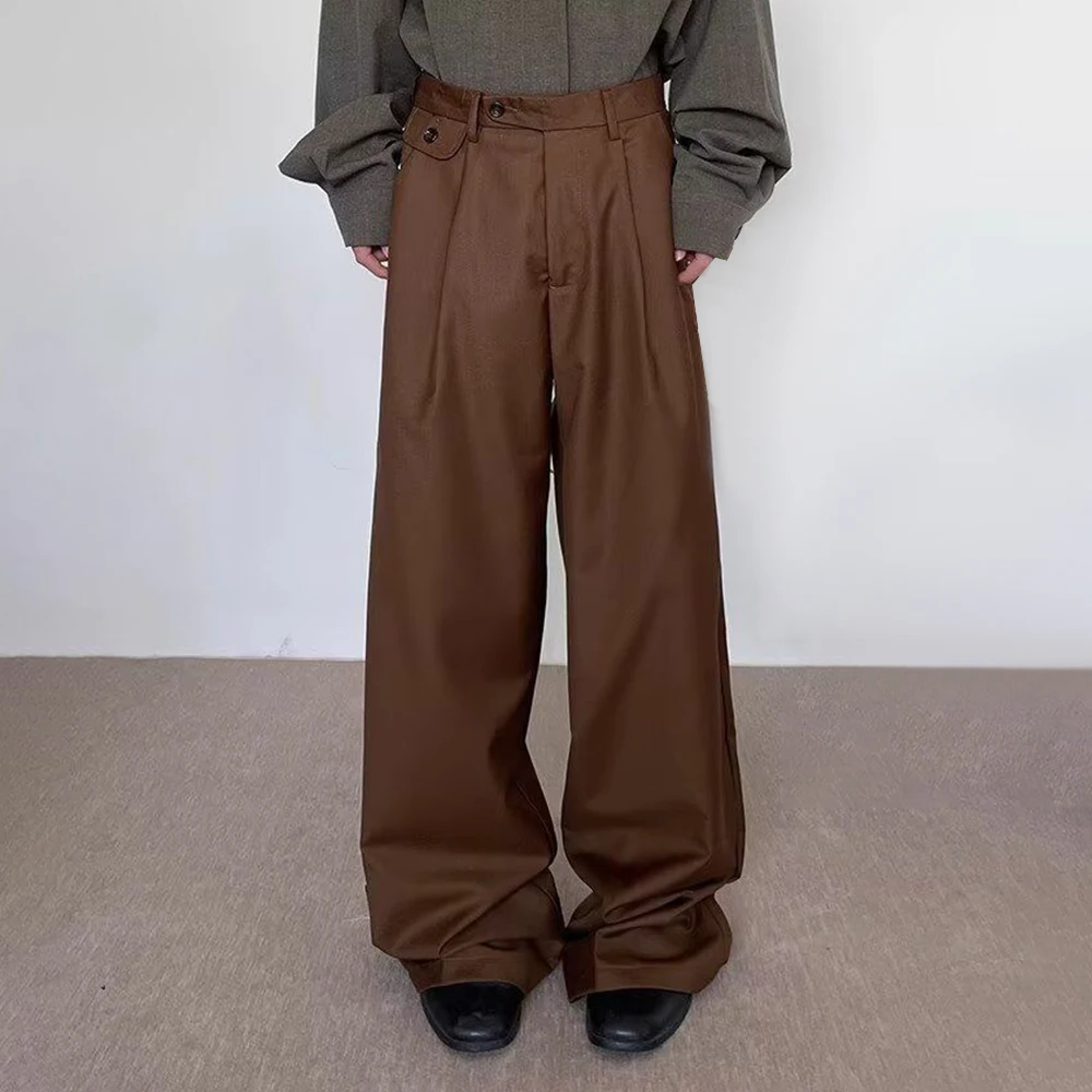 

Mens Trousers Plain Basic Casual Pants Spring Daily Versatile Simple Commuting Wide-Leg Pants Old Money Men'S Clothing 2025 New