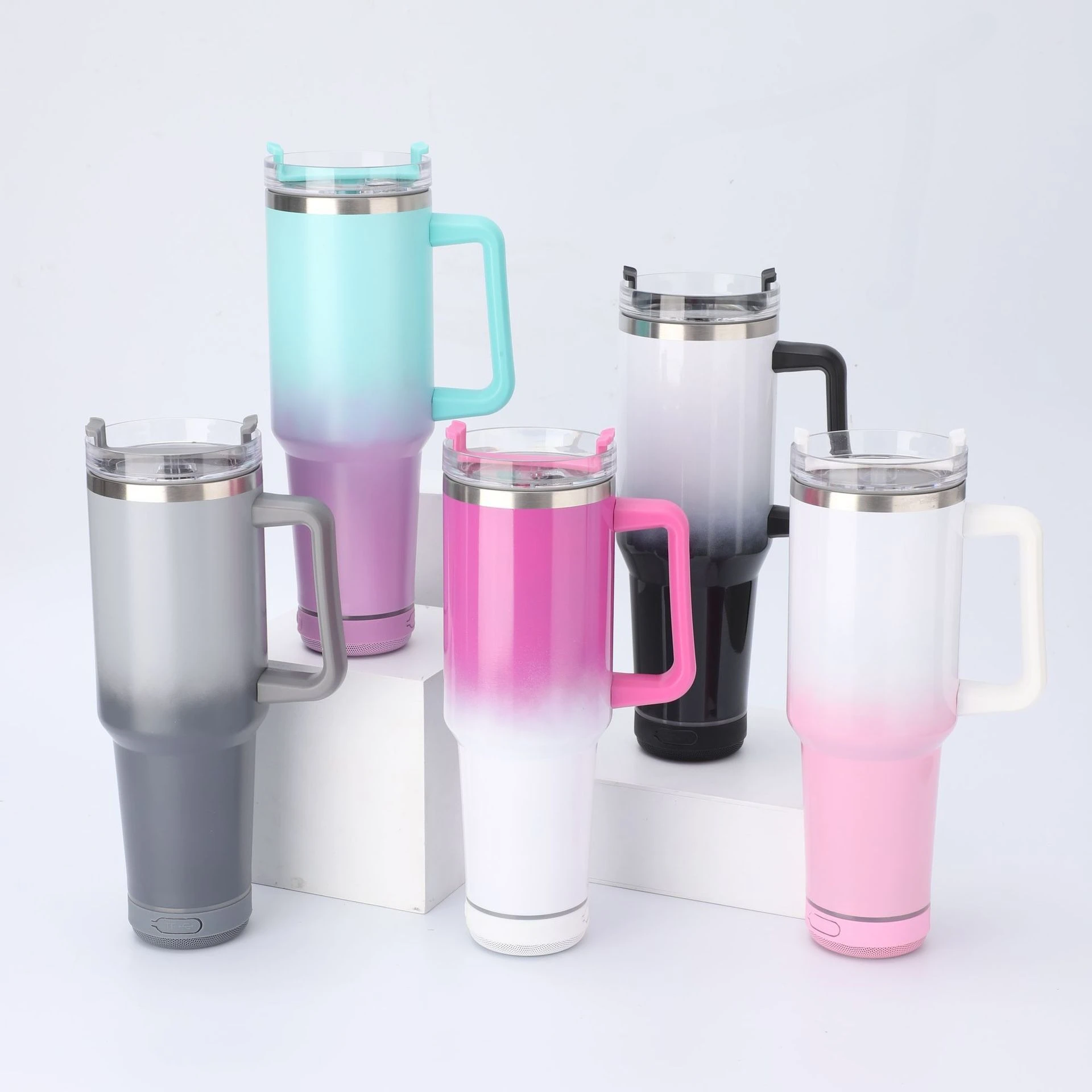 New audio cup 40oz smart bluetooth speaker car 40 ice cup stainless steel thermal insulation car cup wholesale