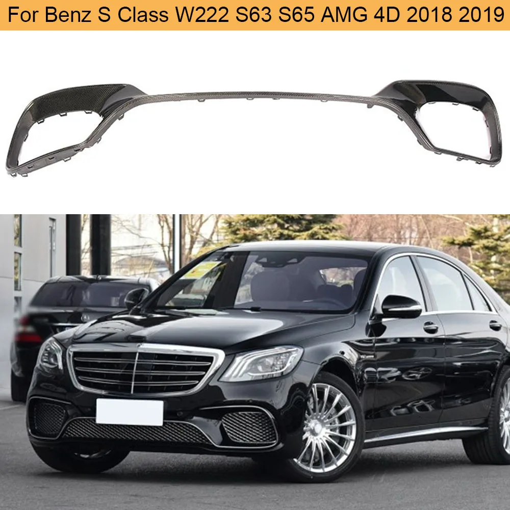 Carbon Fiber Front Bumper Lip Spoiler Chin for Mercedes-Benz S Class W222 S63 S65 AMG 4 Door 2018 2019 Front Lip Spoiler Apron