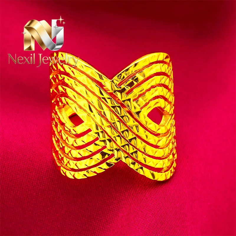 

Nexil Jewelry Nexil Jewelry Large Twist Open Ring Women's 24K Gold AU999 - Value-preserving AU999 gold, twist design for eleg