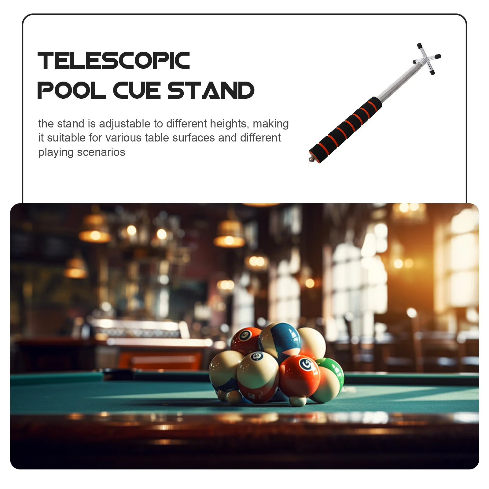 Telescopic Portable Pool Cue Bridge Stick Adjustable Stable Support Removable Head Billiards Pool Table Accessory