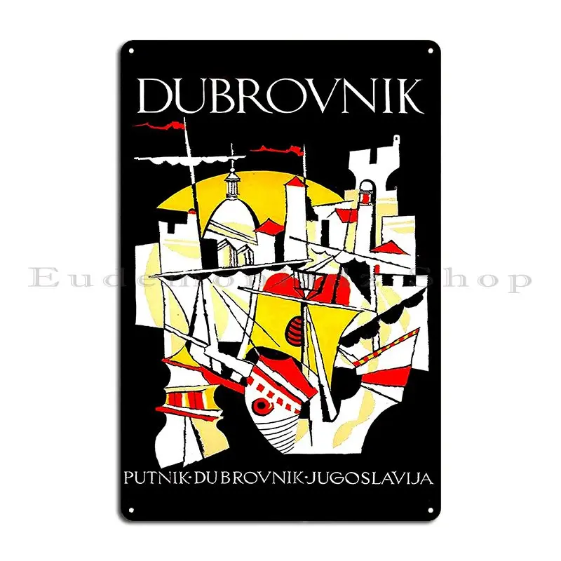 Dubrovnik Jugoslavia Vintage Tourism Advertising Print Metal Plaque Poster Pub Customized Personalized Bar Tin Sign Poster