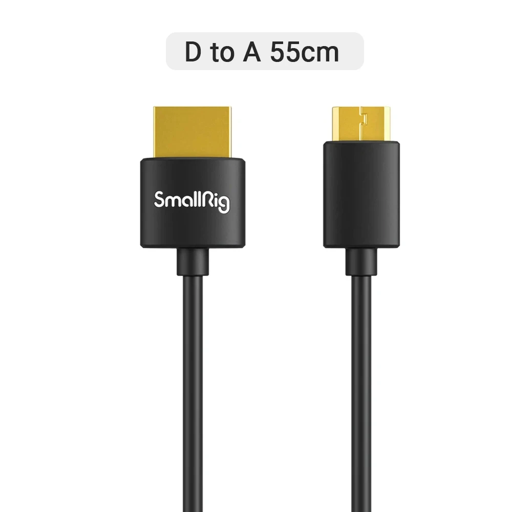 Smallrig Ultra Slim 4K Kabel C Naar A / D Om Een/60Hz Kabel 35Cm 55cm Voor Dslr Camera Monitor Zachte Kabel Camera Rig 3040/3041/3042