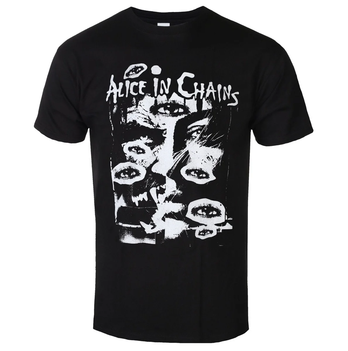 Alice in Chains Front Print with Rough Orange Graffiti Band Letter and Vintage Black White Collage Photo Artwork From SAP Album