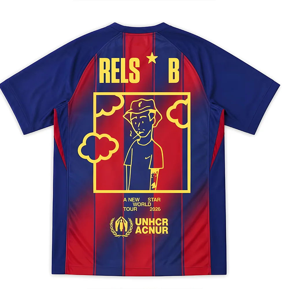 Flakk Football Jerseys Rels B A New Star World Tour 2026 T Shirt Oversized Round Neck Breathable Short Sleeve Unisex Tee Clothes