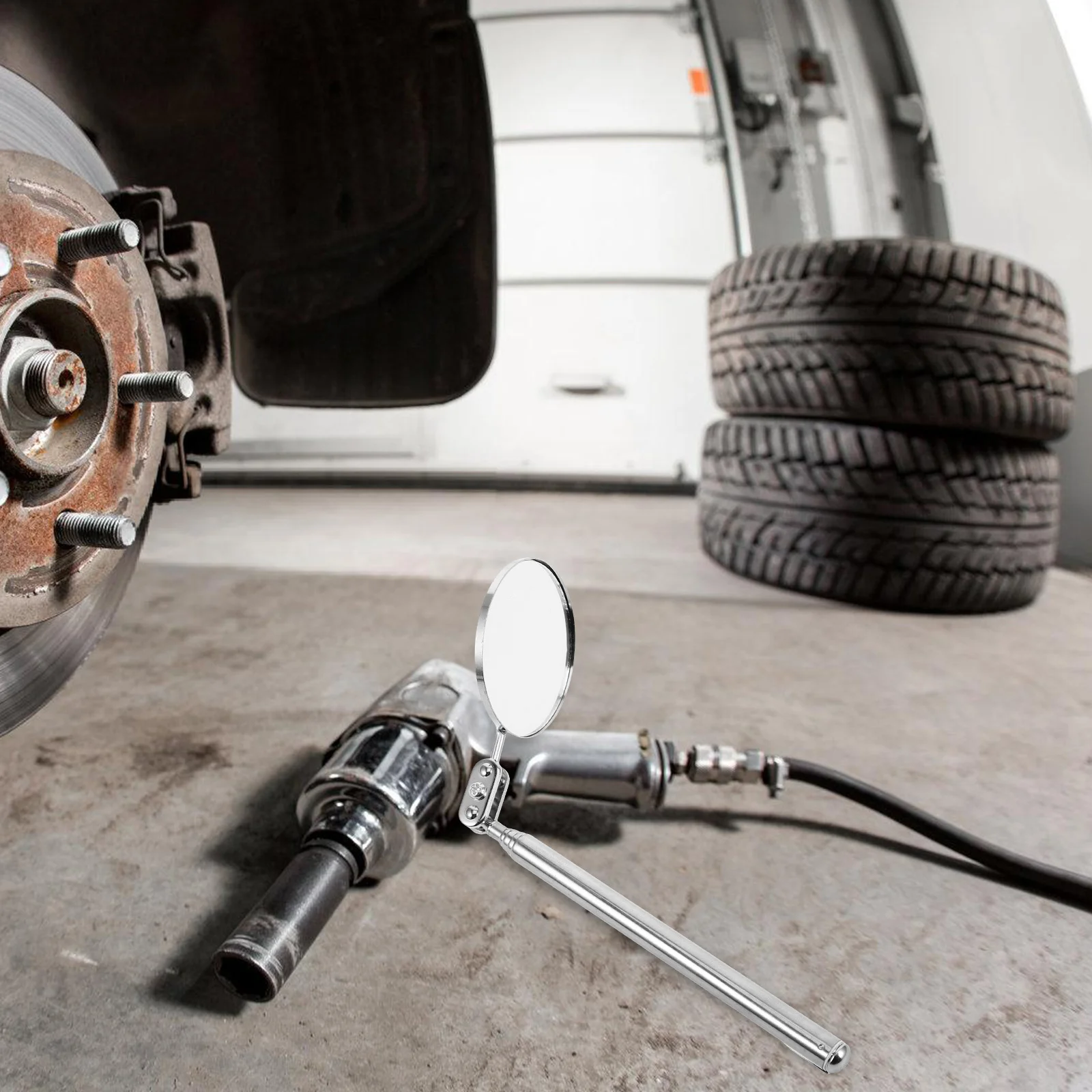 مرآة فحص تصغير مع مقبض قابل للتمديد لإصلاح السيارات وأداة فحص الميكانيكي لخطوط أنابيب السيارة