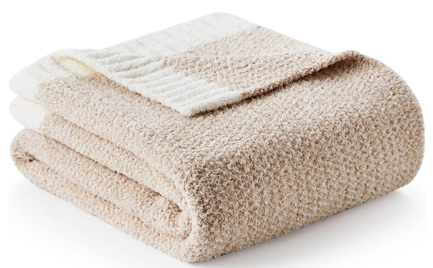 Heather Beige Throw Blankets Luxurious Microfiber Fabric, Reversible Super Soft Throws Warm Cozy Knit Fuzzy Plush Throw Blanket