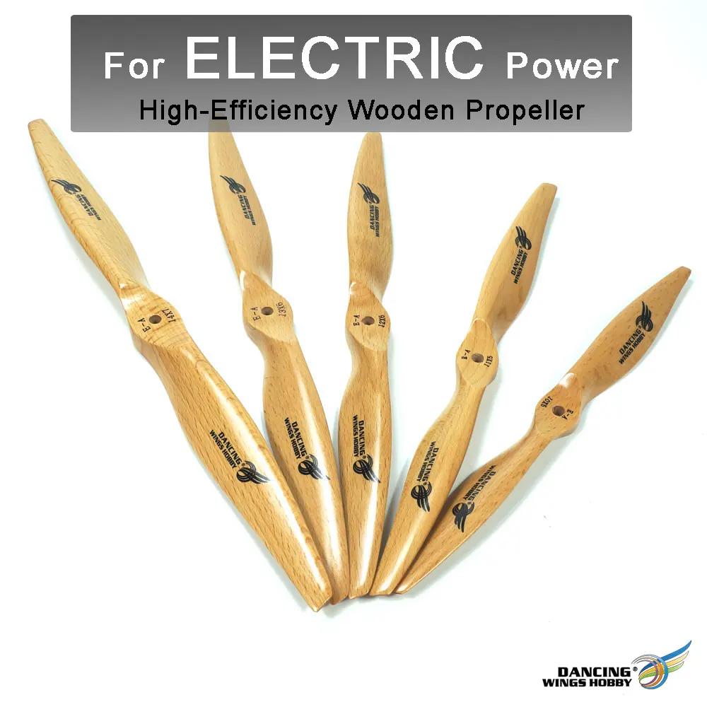 

Dancing Wings Hobby High Efficiency Wooden Propeller for Electric Power RC Airplane Props Wood 6*4 12*6 13*6 14*7 15*7 16*8 inch