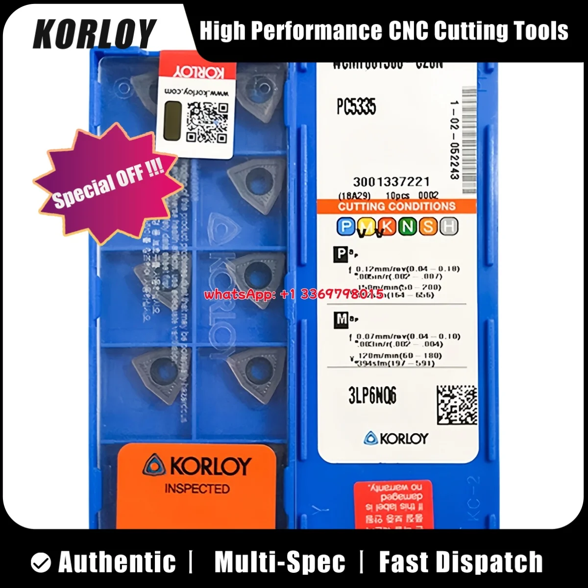 

KORLOY оригинальный WCMT WCMT030208 WCMT06T308 WCMT080412 WCMT080408 WCMT050308 C20 индексируемая U-образная дрель King Drill