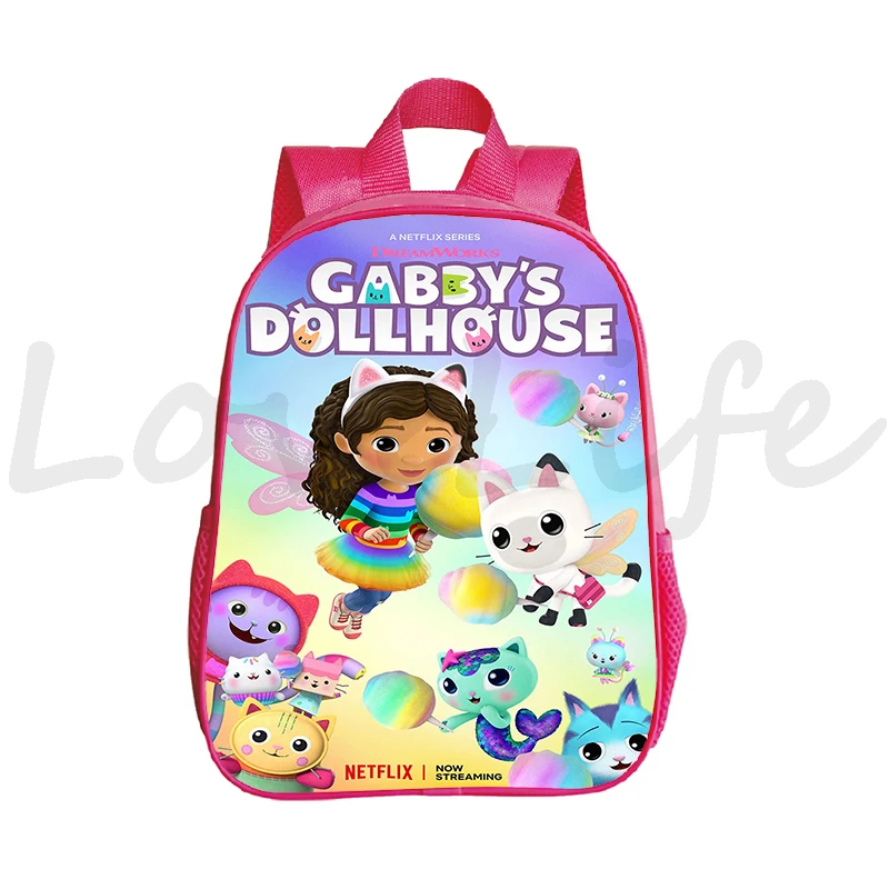 Gabby's Dollhouse mochila para niñas, mochila encantadora para niños, mochilas de jardín de infantes, mochila rosa para niños pequeños, mochilas escolares para casa de muñecas