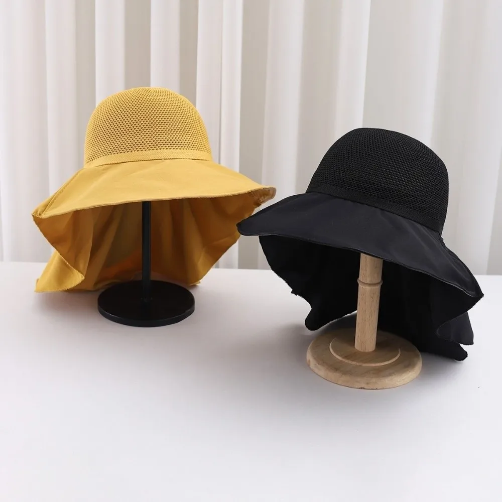 Korean Style Women Wide Brim Sun Hat Wide Brim Neck Flap Sun Protection Cap Breathable UPF50+ Ladies' Sun Hat - view 2
