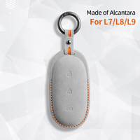 Alcantara Suede For LEADING IDEAL LiXiang L9 L8 L7 Car Key Case Keychain Smart Remote Cover Shell Protector Accessories