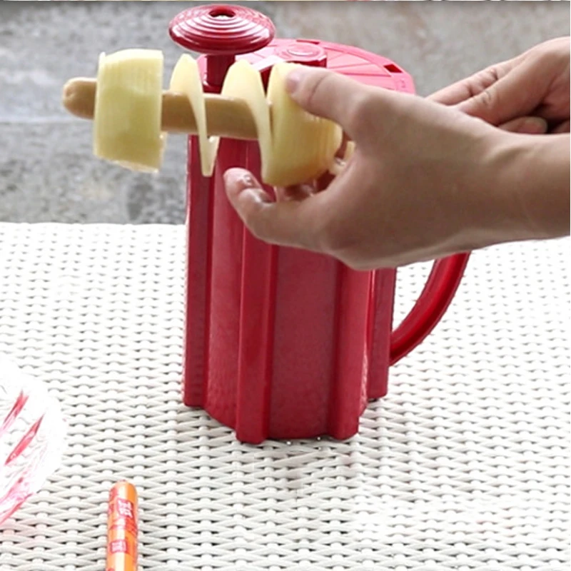 #Manual Spiral Potato Slicer Twisted Ham Sausage Slicer Stainless Steel Blade Street Food Processing Potato Tower Machine