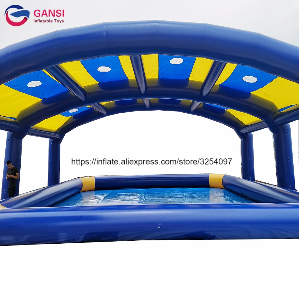 Rectangular inflatable swimming pool tent for cover inflatable pool with tent