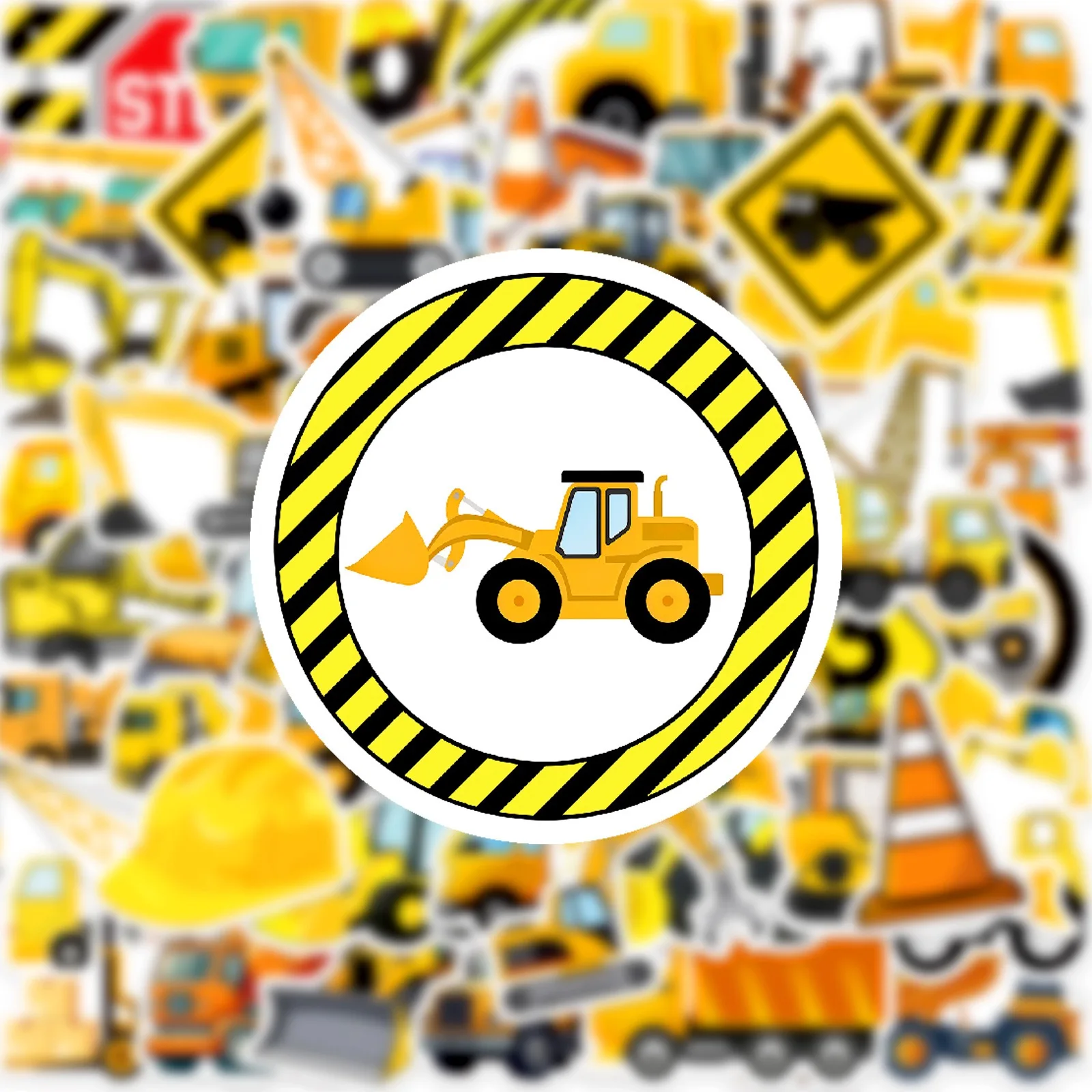 10/50 قطعة لطيف الهندسة شاحنة البناء ملصقات للأطفال حفارة طائرة الشارات مقاوم للماء الكتابة على الجدران الأمتعة لعبة الكمبيوتر المحمول #3