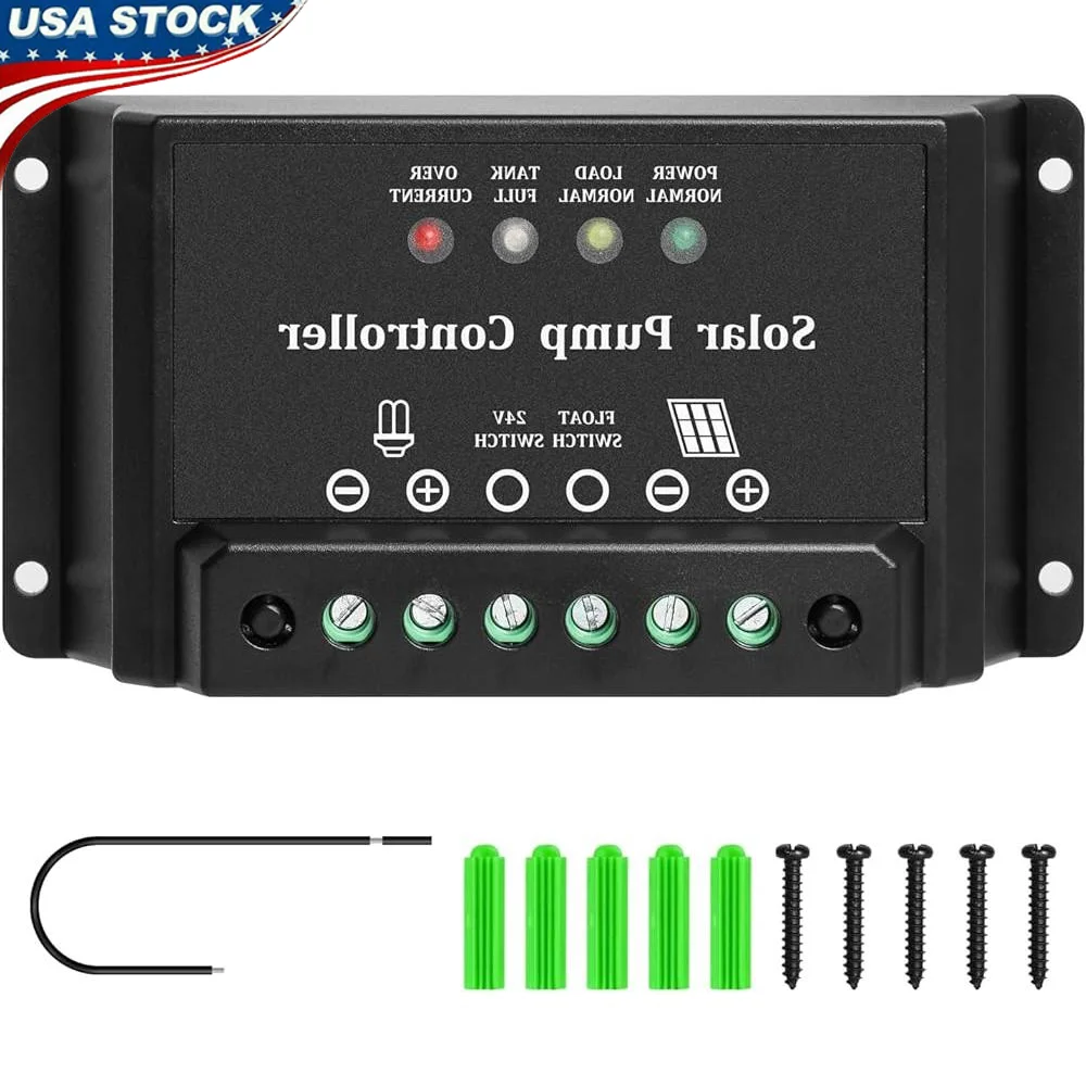 

10A Solar Water Pump Controller DC 12V 24V Compatible Efficient Voltage Regulation with LED Display Multiple Protection Features