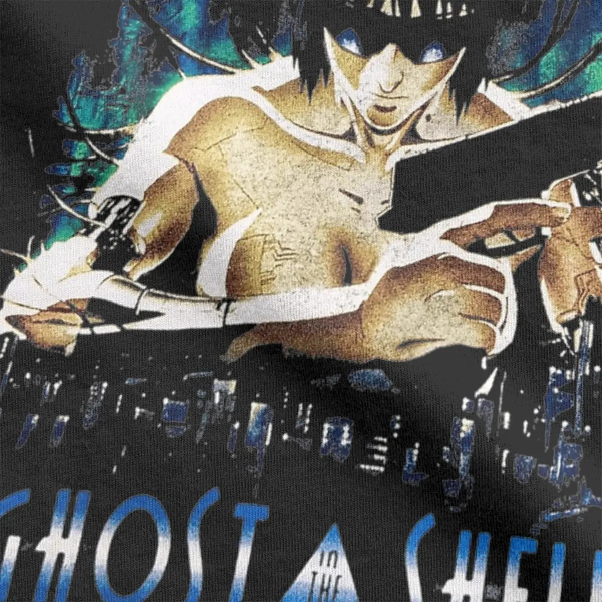 Men\'s Ghost In The Shell 1995 T Shirt Anime Manga Cotton Clothes Vintage Short Sleeve Crew Neck Tee Shirt Summer T-Shirt