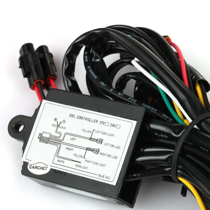 Rockeybright 1-2 LED Daytime Running DRL Fog Light Relay Harness Control On Off Dimmer Car Fog light Driver Indicator Controller
