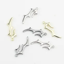 Unique Zinc Alloy Geometric Irregular Deer Antler Twig Charms for Jewelry Making 10pcs/lot