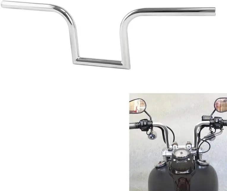 

Chrome 7.48" Rise Z-Bars 1" Handlebars Fit For Harley Sportster XL883 1200 Dyna Street Fat Bob