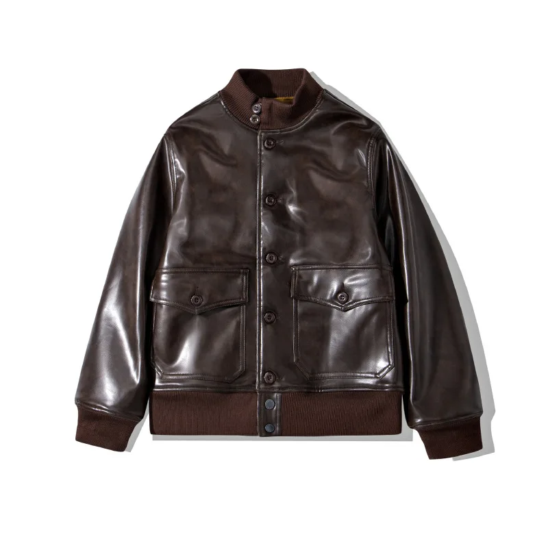 brown PU leather