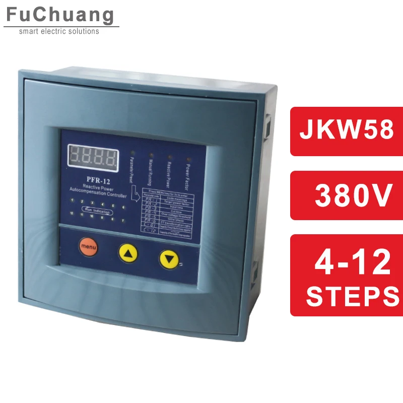 JKW58 / PFR-12 Intelligent Reactive Power Autocompensation Controller 380V 50Hz 4/6/8/10/12 Steps Universal for LV Distribution