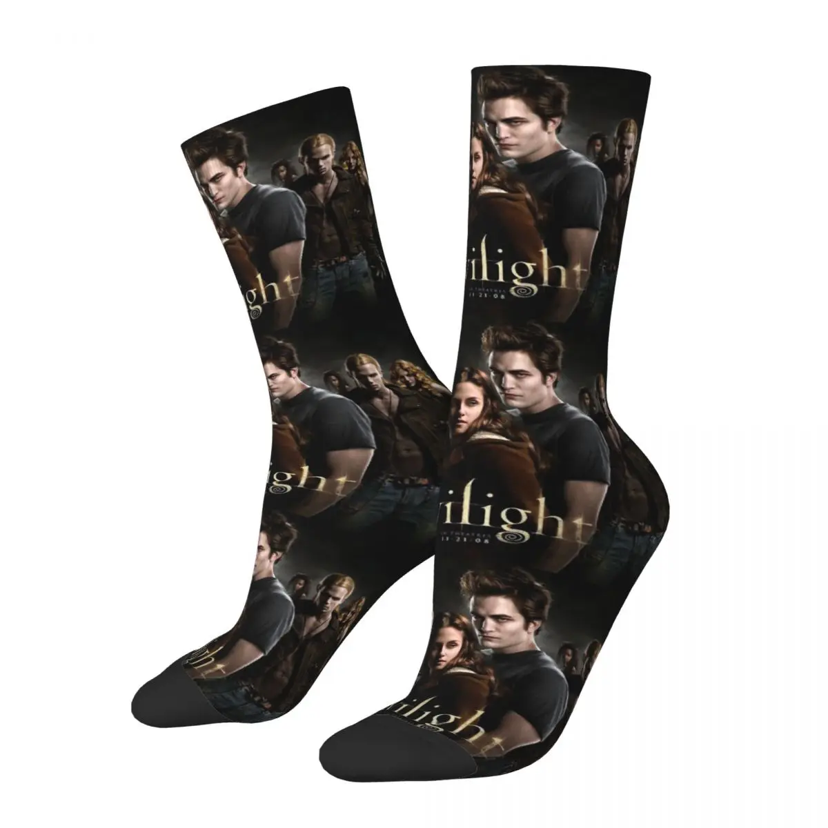 Twilight Saga Movie Edward Bella Men Women Socks Cycling Novelty Spring Summer Autumn Winter Stockings Gift