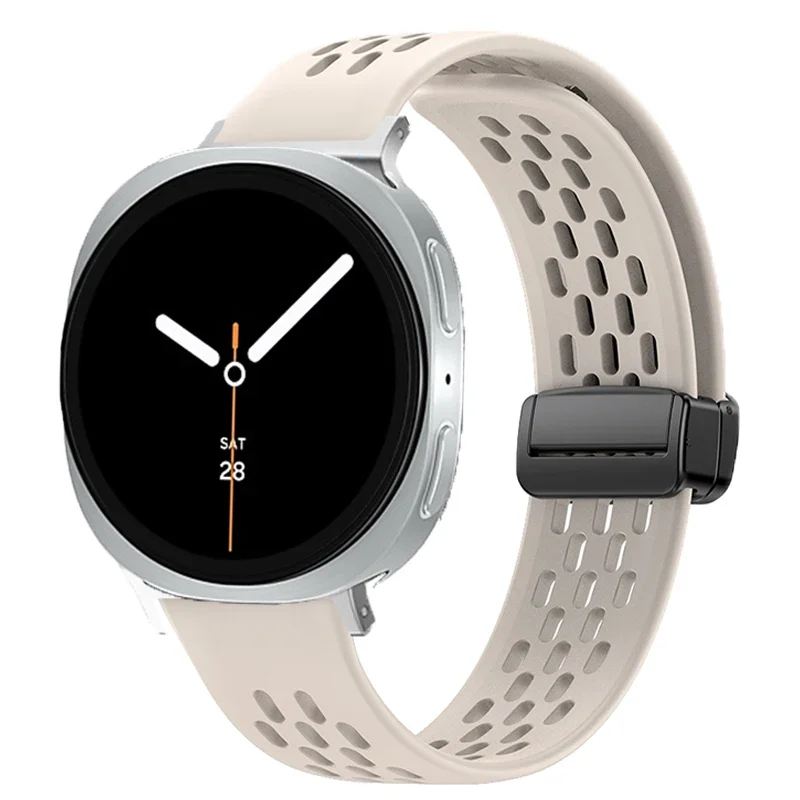 Силиконовый ремешок для Samsung Galaxy Watch 8 40 мм 44 мм 8 Classic 46 мм с магнитной пряжкой, дышащий ремешок для часов, браслет без зазоров