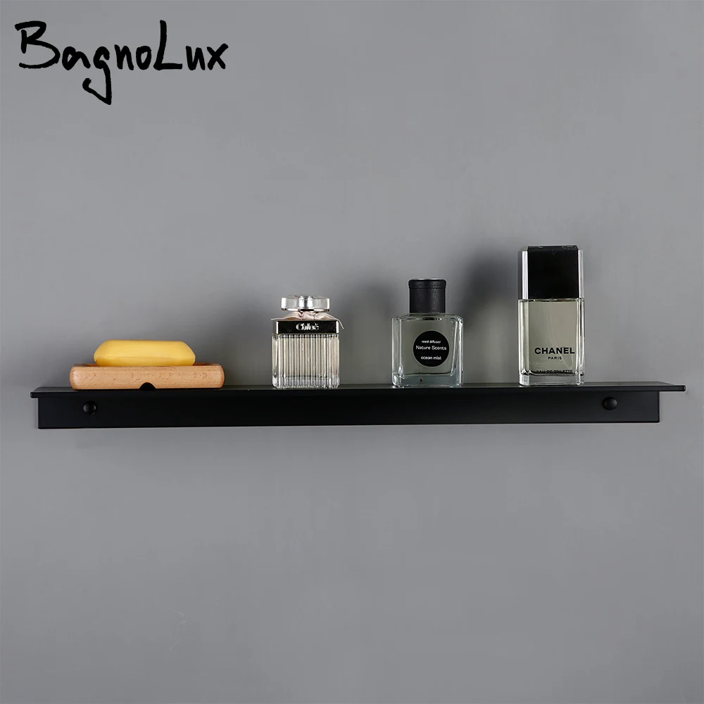 Blanco negro de aluminio montado en la pared tipo un solo nivel multiusos baño cocina ducha accesorios de baño estantes estante