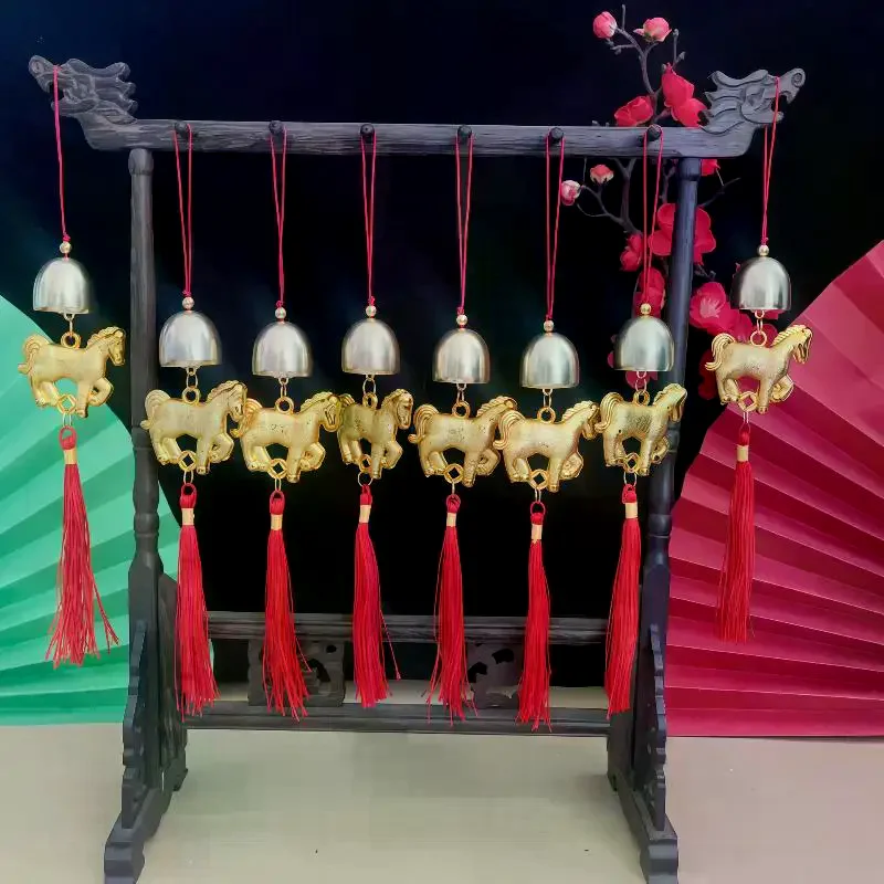 2026 Year Of Horse Wind Chime Pendant Long Rope Ornaments For Door Car Home Decor Lucky Charm Hanging Decoration