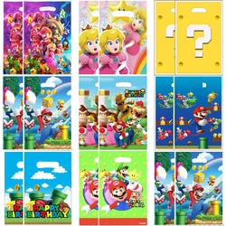 Super Bros Party Gift Bags Candy Cookie Packing Bags Marios Peach Princess Favor Snack Bag Kids Baby Shower Birthday Supplies