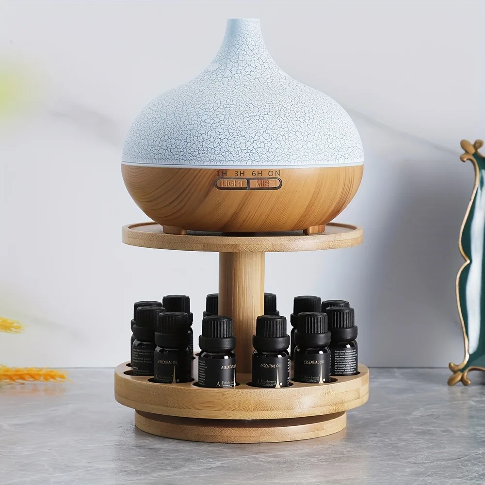 Wooden Essential Oil Storage Rack Display Rack with Cover Sturdy Base Practical Storage Rack Household Countertop Storage