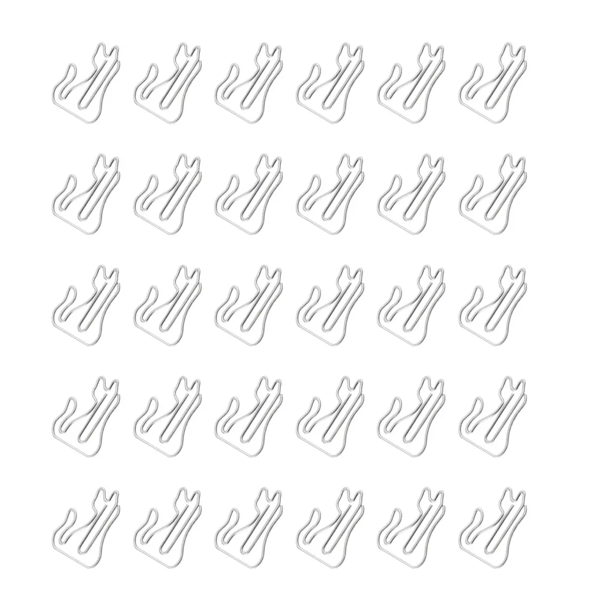 

30pcs Silver Cat Shaped Paper Clips Metal Office File Clamps Creative Adorable Clips Decorative Bookmark Letter Holders