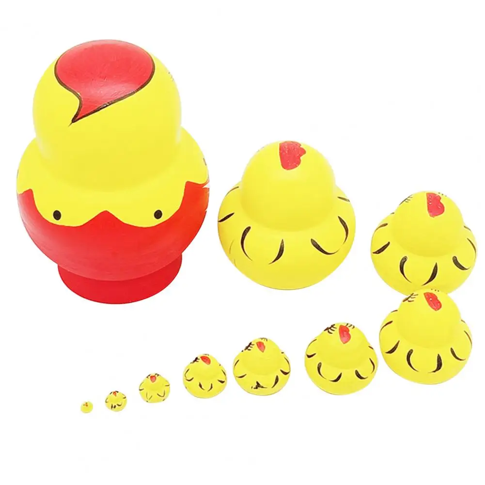 لعبة الماتريوسكا الروسية الخشبية ، الحلي المتداخلة ، تماثيل الفرخ ، فحم الكوك ، رسم المنمنمات ، عشر طبقات #5