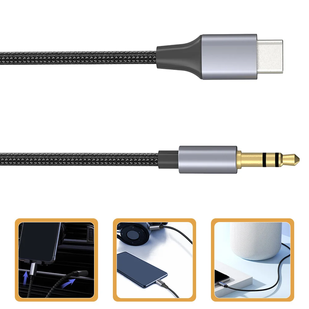 نوع C إلى 3.5 مللي متر كابل الصوت ستيريو تحويل الحبل ل مكبر صوت للسيارة Usb C إلى 3.5 مللي متر معدات محول كابل