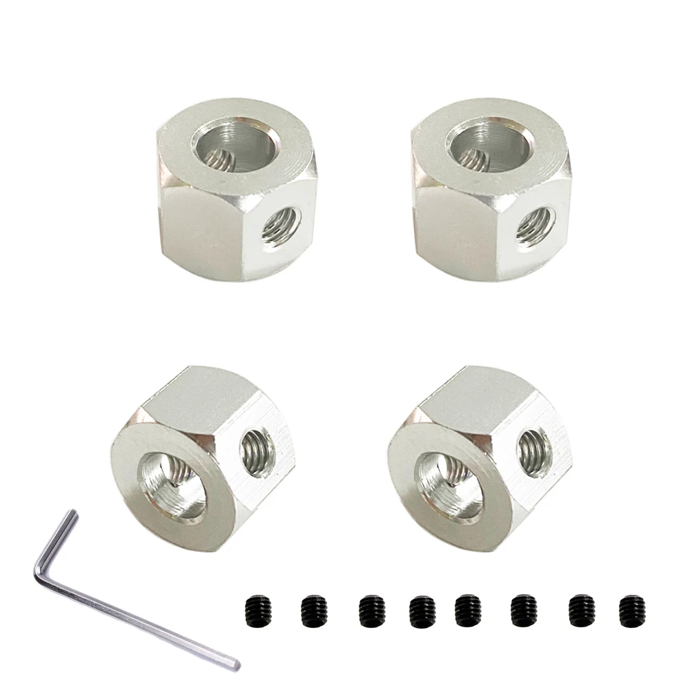 4PCS 5mm to 12mm Metal Combiner Wheel Hub Hex Adapter for WPL D12 C14 C24 B14 B16 MN D90 D91 RC Car Upgrade Parts